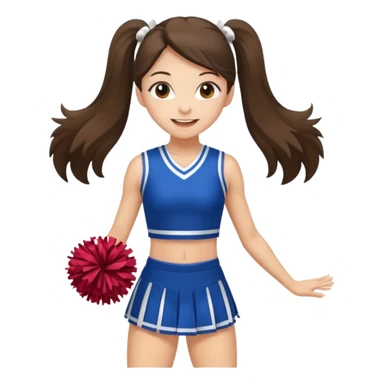 skinny white happy long haired brunette girl cheerleader sticker