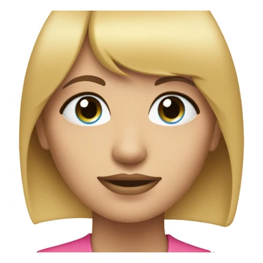 a pink coin that’s all pink but it has a blond woman with bangs on the coin and she has blue eyes and big lips  sticker