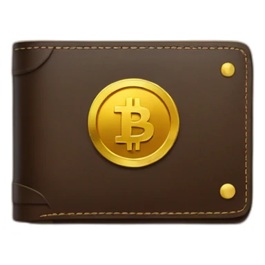leather wallet with crypto and gold sticker