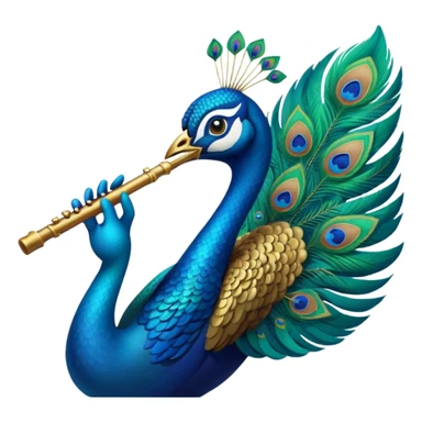 Peacock flute sticker
