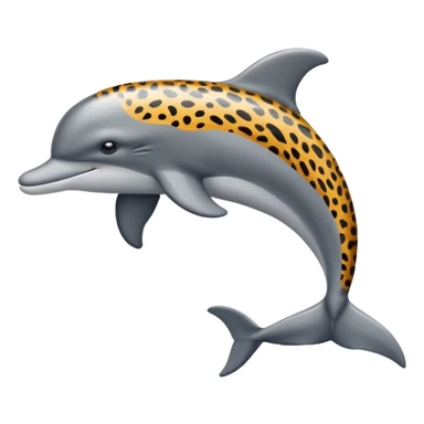 the dolphin emoji, but instead of blue skin it has leopard skin on the whole body (no blue anymore) and only one fin on the back like normal dolphins sticker