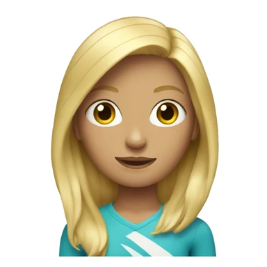 Surfing girl with blonde hair sticker