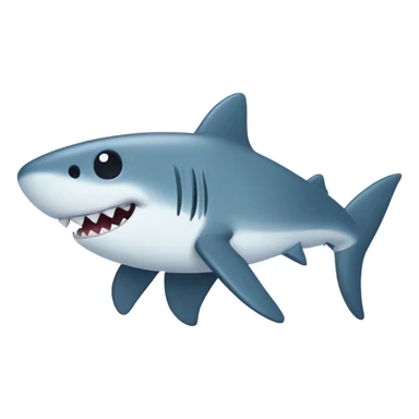 cute shark with circle gases and a mini bow  on the left eyebrow sticker