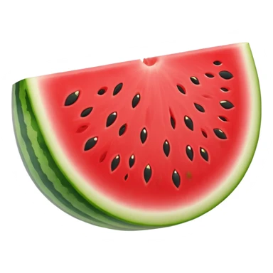 sliced watermelon emoji, showing red inside and green rind sticker