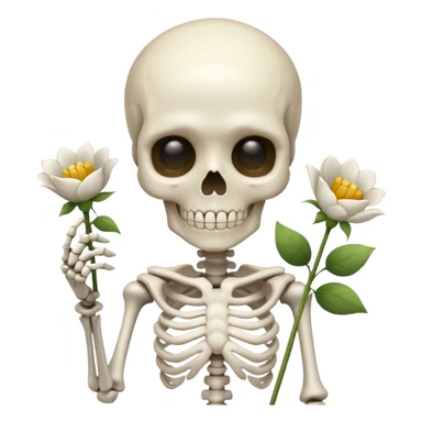 skeleton with flowers  sticker
