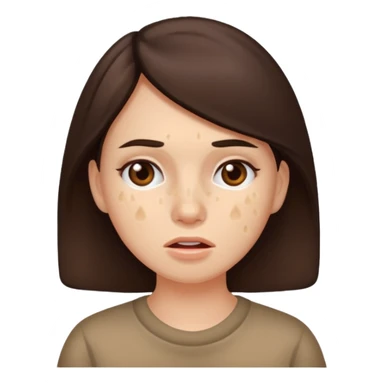 brunette woman with lots of acne sticker