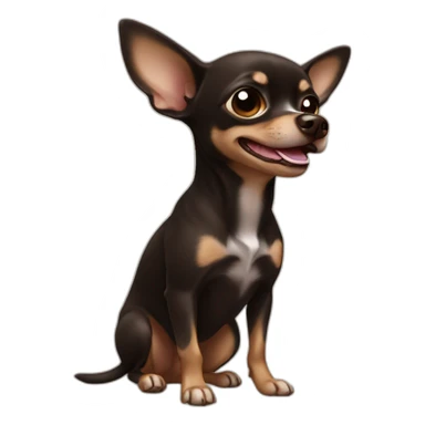 Dark Brown chihuahua lick sticker