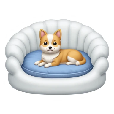 white Pet bed empty with no animal in it sticker