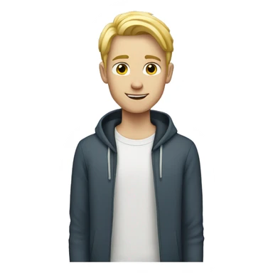 Teenage white male with blond hair standing sticker