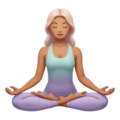 A peaceful person practicing yoga on a calm beach at sunrise, in a serene meditative pose. Soft pastel colors surround the scene, with gentle waves in the background and smooth, flowing lines representing balance and tranquility. The atmosphere feels centered and mindful. sticker
