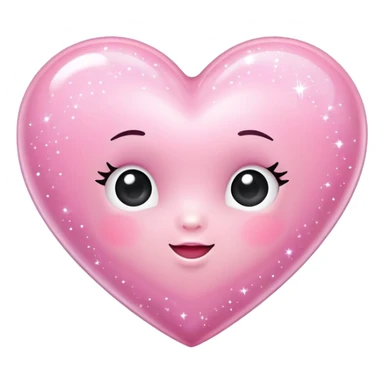 Baby pink heart with sparkles sticker