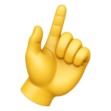 A 3D Apple-style yellow hand emoji, closed fist with thumb pointing backward over the shoulder direction, smooth rounded shape, shiny surface, clean minimal background. sticker