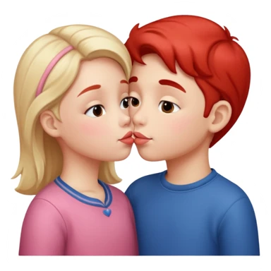 Des enfants qui se font un bisou sur la bouche sticker