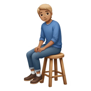 a person sitting on stool with full backward turned

 sticker