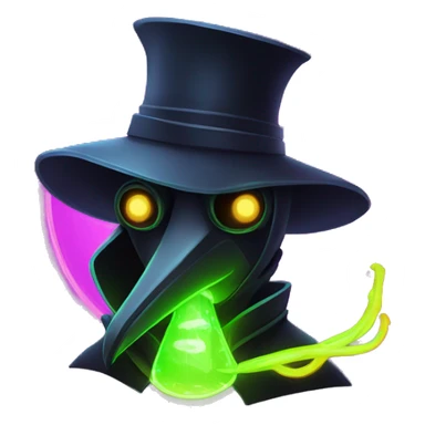 plague doctor with neon elements sticker