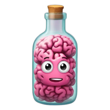 Brain in a bottle sticker