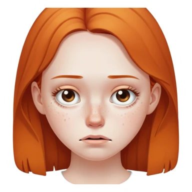 Girl with bad acne sad,freckles sticker