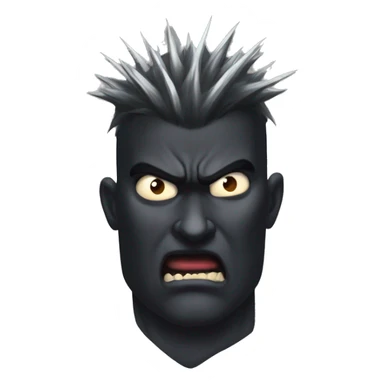 Angry spiky hair Guts from berserk with a scar over his face, balck beserk amor sticker
