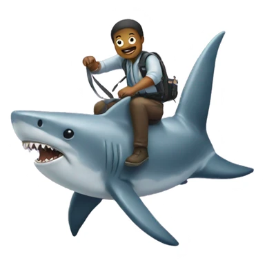 a tick riding a shark sticker