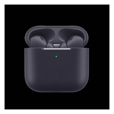 black AirPods, realistic 3D style sticker