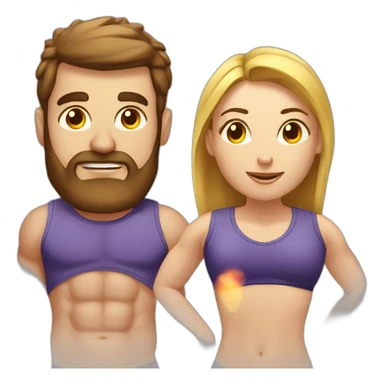 crossfiters man and woman training sticker