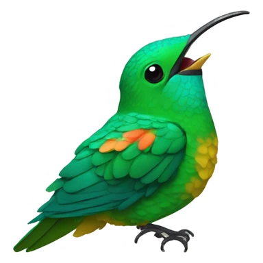 emoji de un colibrí bostezando  sticker