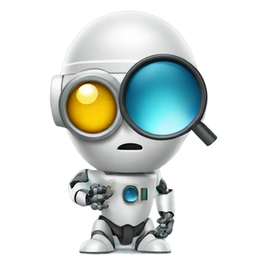 robot detective with magnifying glass sticker