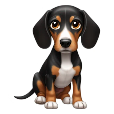 black dachsund beagle on 4 legs sticker