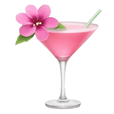 Cocktail with pink flowers sticker