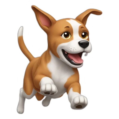 Dog running after a cat sticker