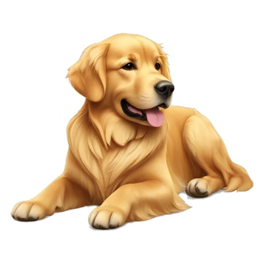 Golden retriever laying down sticker