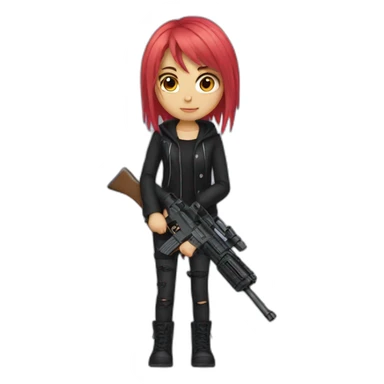 emo girl with gun sticker