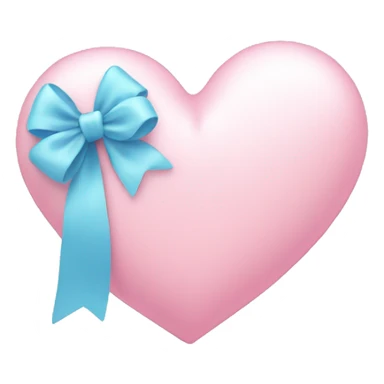light pink heart with a big light blue bow sticker