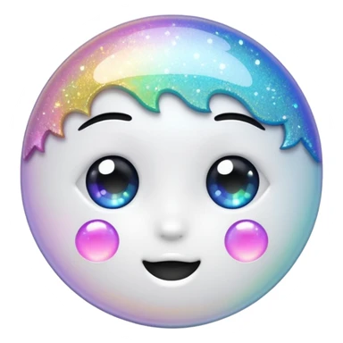 white glory glitter sticker