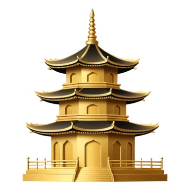 Simple iconic Chinese pagoda silhouette, minimal details, representative symbol sticker