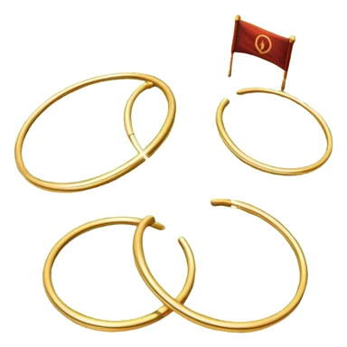 quidditch field with three golden hoops on each end, an oval shaped playing field sticker