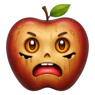 Rotten apple emoji no face sticker