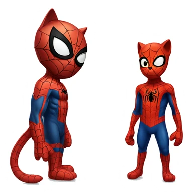 cat & spider man sticker