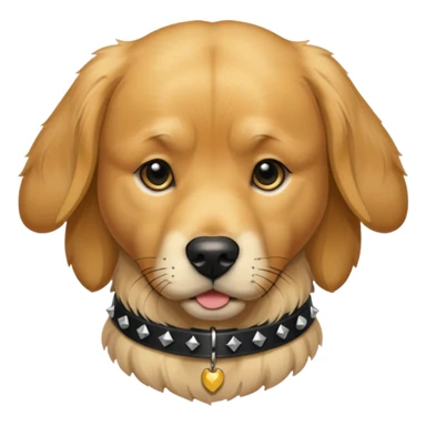 golden retriever dog frowning and wearing goth accessories sticker