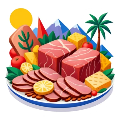 henry matisse style spam meat landscape sticker