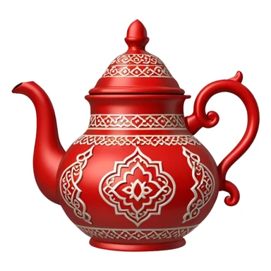moroccan style ornamented teapot red sticker