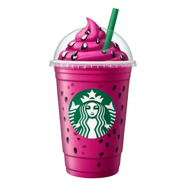 Starbucks dark pink dragonfruit refresher. lid. starbucks logo. sticker