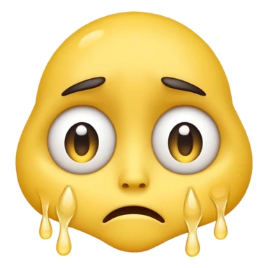 Create a sad face, big eyes, sad crying with tears, regular emoji, yellow face, big eyes, circular shape emoji sticker