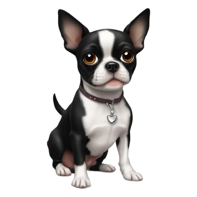 Boston terrier chihuahua black  sticker