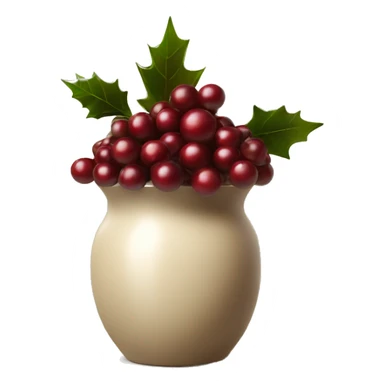 Beige and burgundy Christmas berries in back vase sticker