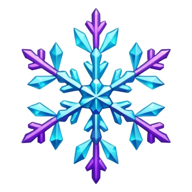 cyan and purple snowflake glitter sticker