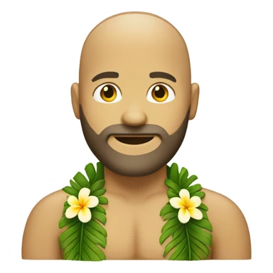 Bald guy blonde with beard and Hawaiian lei  sticker