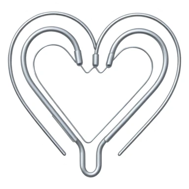 Two paperclips attached like a heart sticker