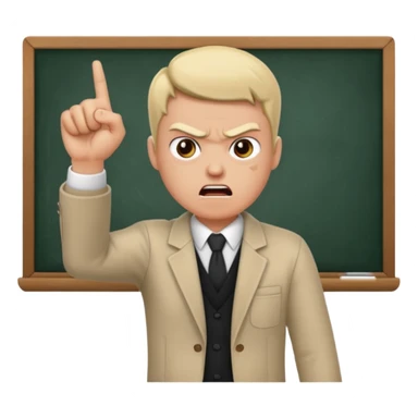 a person teaching a class and teacher is angry sticker