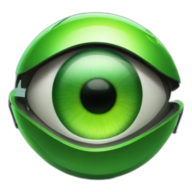 big green eye with autonomous lawnmower reflected sticker